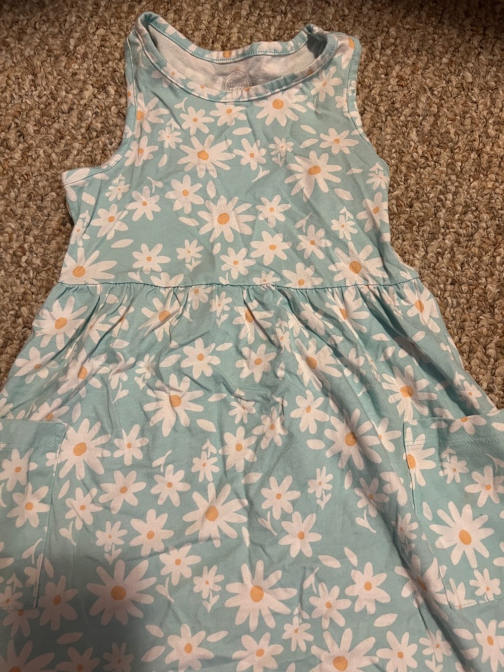 wonder nation Aqua Daisy Print Tank Dress